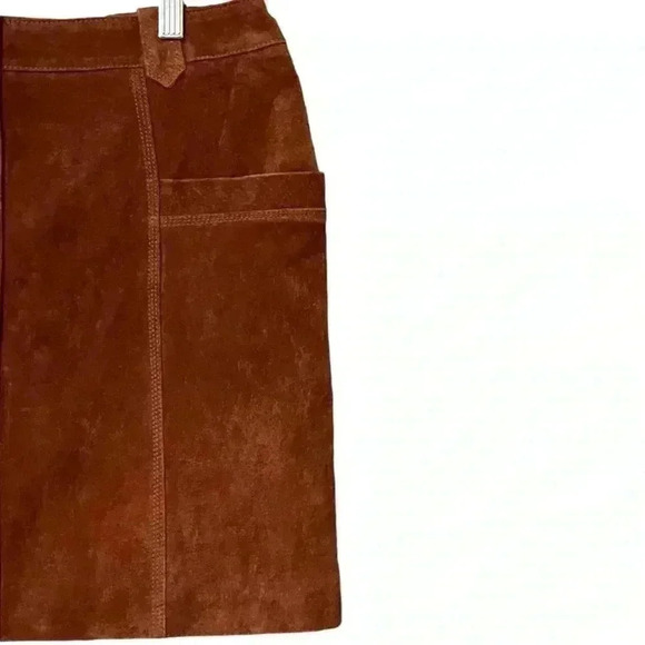 BLANKNYC Sun Valley Skirt 31 Rust Sedona Red Bohemian 70s Suede Mini Length NWT - Picture 8 of 11
